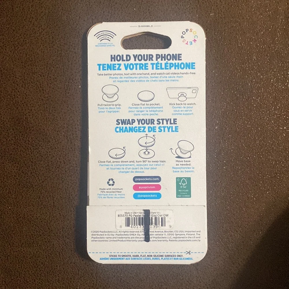 PopSockets PopGrip - Expanding Stand and Grip with Swappable Top - Pastel Spray